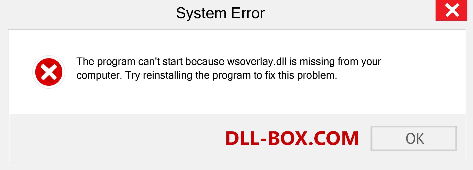  wsoverlay.dll file is missing?. Download for Windows 7, 8, 10 - Fix  wsoverlay dll Missing Error on Windows, photos, images