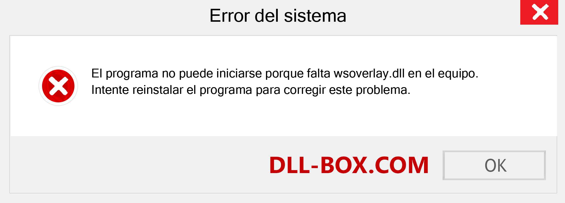 ¿Falta el archivo wsoverlay.dll ?. Descargar para Windows 7, 8, 10 - Corregir wsoverlay dll Missing Error en Windows, fotos, imágenes