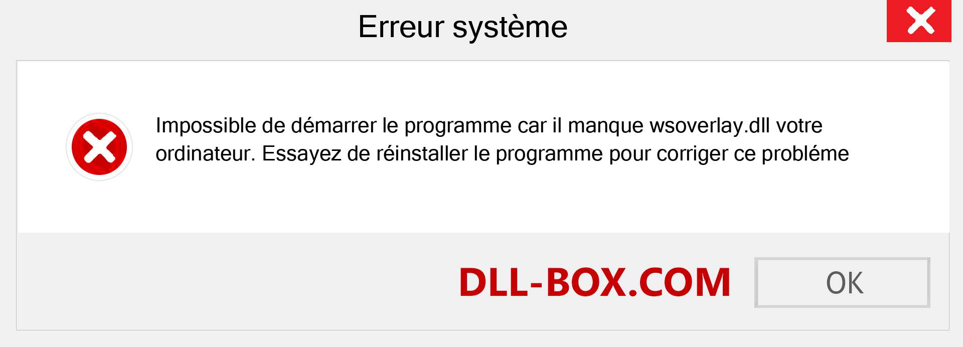 Le fichier wsoverlay.dll est manquant ?. Télécharger pour Windows 7, 8, 10 - Correction de l'erreur manquante wsoverlay dll sur Windows, photos, images